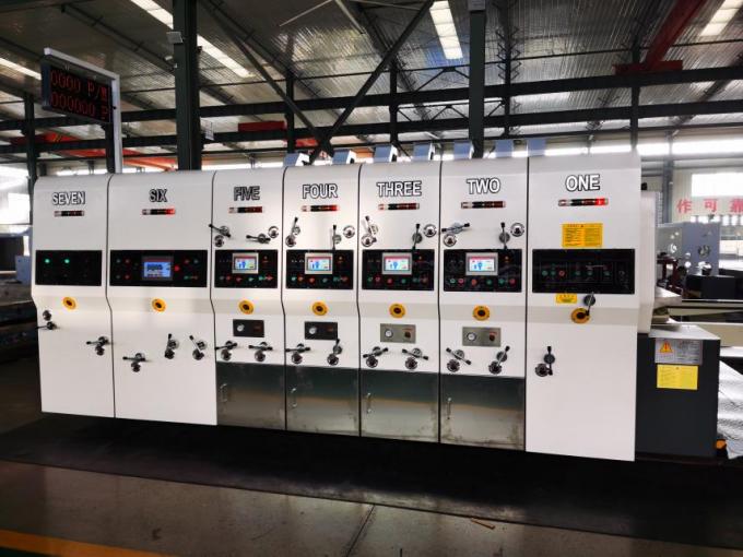PRY-D1224 Alta velocità Full Automatic 4 Color Flexo Printing Slotting Die Cutting Stacking Machine 3